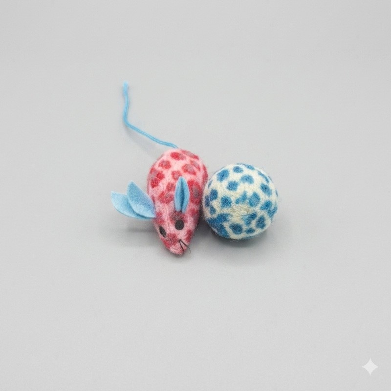 Petite souris et balle chat