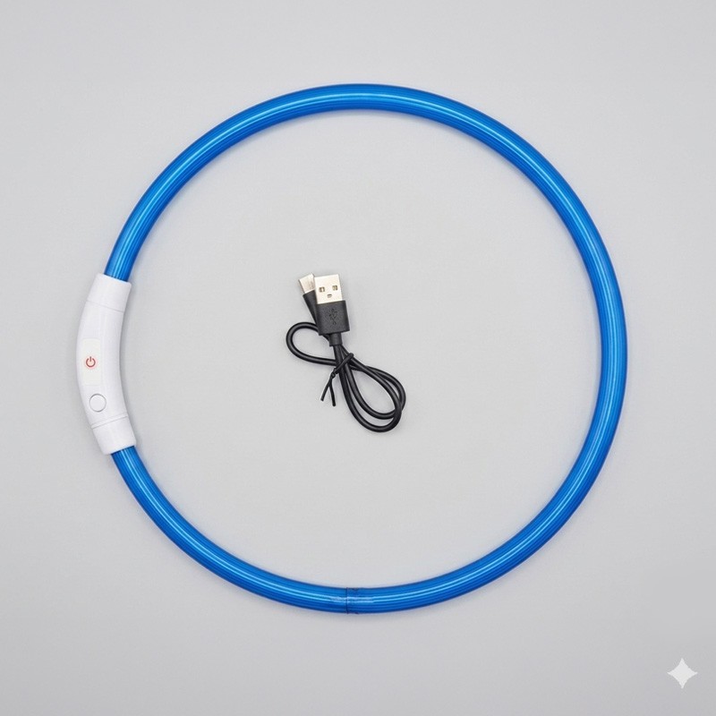 Collier lumineux bleu pour chien