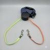 Laisse rétractable double pour chiens, poignée ergonomique avec lampe de poche et distributeur de sacs
