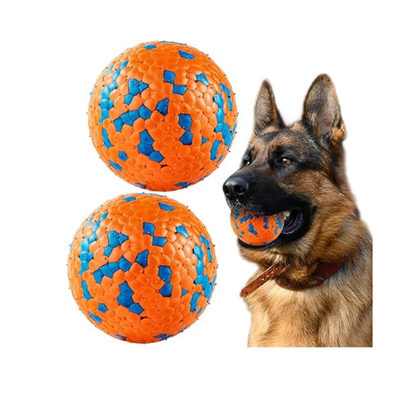 Balle orange et bleu pour chien - Lot de 2 balles - Balle de tennis pour chien