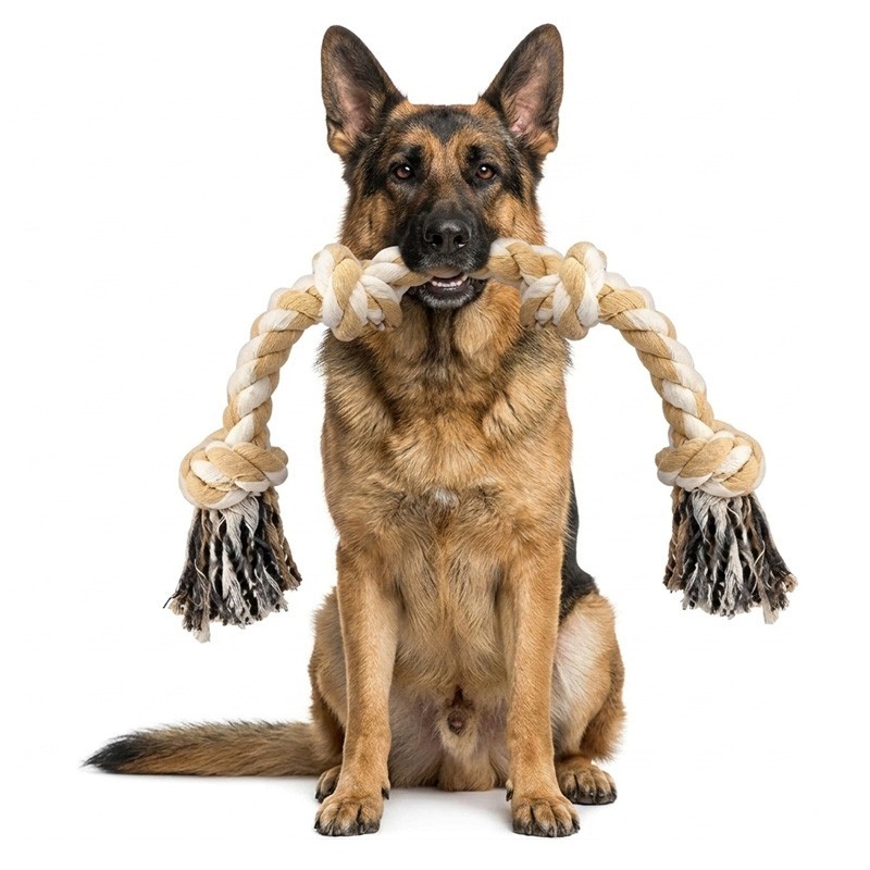 Corde chien 66 cm 4 nœuds coton | Toutou et minou 67