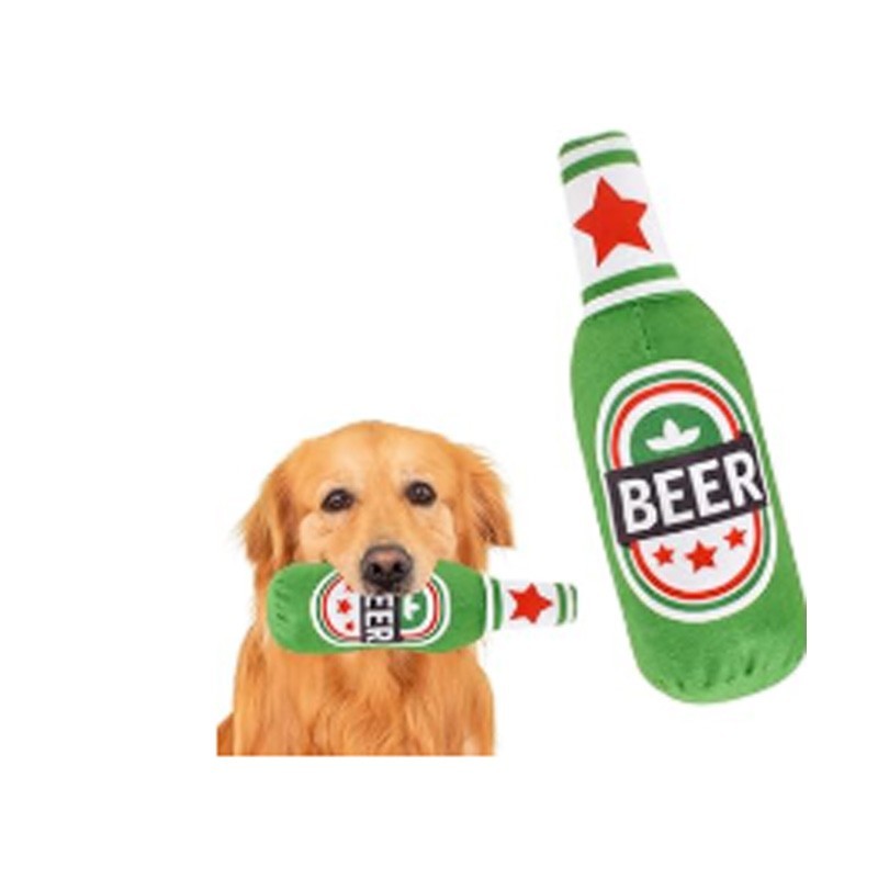 Jouet en peluche en forme de bouteille de bière