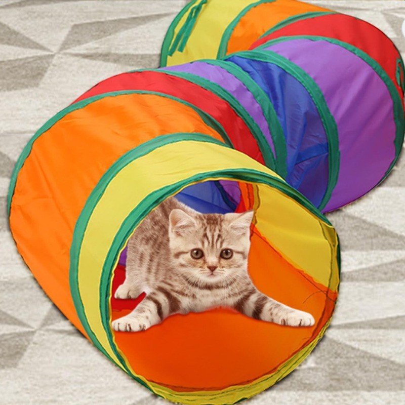 Tunnel pour chat pliable - Multicolor