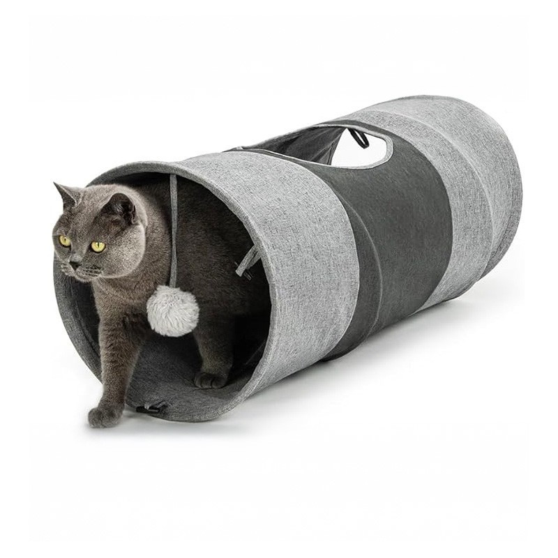 Tunnel pour chat avec balle