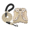 Ensemble harnais et laisse pour chien - Harnais réglable et réfléchissant avec gilet rembourré