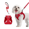 Harnais pour chien de petite taille avec laisse réfléchissant. En Maille Souple, gilet réglable et facile à mettre, rouge