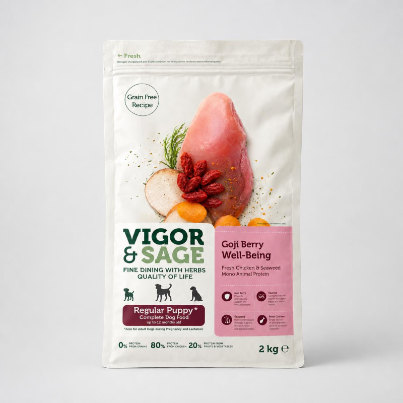 Croquette chien vigor&sage goji chiot